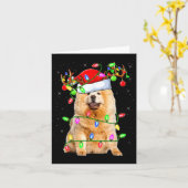 Chow Chow Dog Lover Xmas Lighting Santa Chow Chow カード (黄色い花)