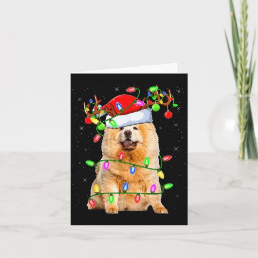 Chow Chow Dog Lover Xmas Lighting Santa Chow Chow  カード (正面)