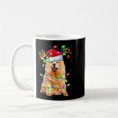 Chow Chow Dog Lover Xmas Lighting Santa Chow Chow コーヒーマグカップ (左)