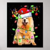 Chow Chow Dog Lover Xmas Lighting Santa Chow Chow  ポスター (正面)