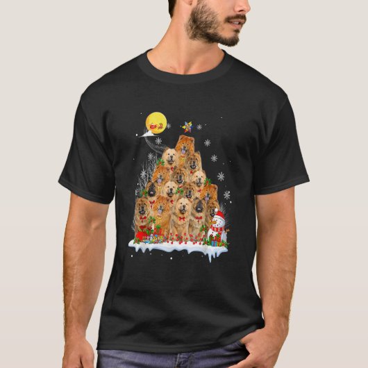 Chow Chow Dog Matching Santa Chow Chow Christmas Tシャツ (正面)