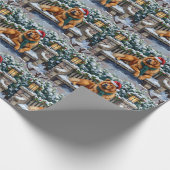 Chow Chow Dog Serene Winter Garden Christmas Art ラッピングペーパー (角)