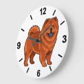 Chow Chow Dog Wall Clock Fluffy Pet Decor ラージ壁時計 (傾斜)