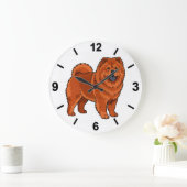 Chow Chow Dog Wall Clock Fluffy Pet Decor ラージ壁時計 (ホーム)
