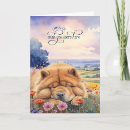 Chow Chow Dog Wildflowers Scenic Vista Miss You カード