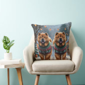 Chow Chow Dogs Christmas Snow Holiday  クッション (椅子)