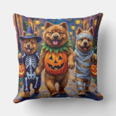 Chow Chow Dogs Trick-or-Treating Halloween Costume クッション (裏面)