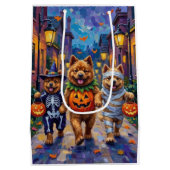 Chow Chow Dogs Trick-or-Treating Halloween Costume ミディアムペーパーバッグ (裏面)