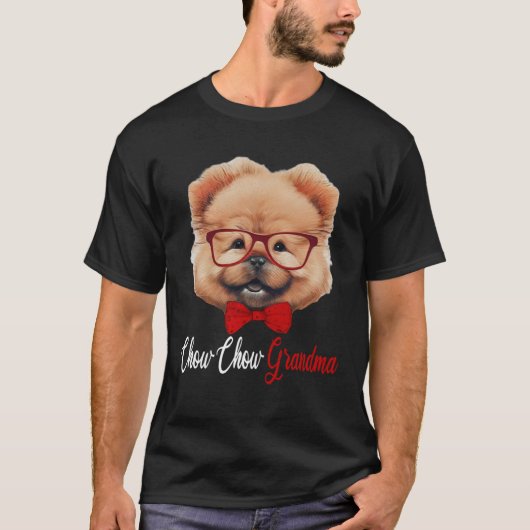 Chow Chow Grandma Headband Glasses Tシャツ (正面)