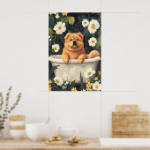 Chow Chow In Bathtub Poster, Funny Dog Poster ポスター (キッチン)