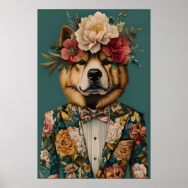 Chow Chow In Suit Poster, Chow Chow Portrait, Chow ポスター