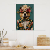 Chow Chow In Suit Poster, Chow Chow Portrait, Chow ポスター (キッチン)