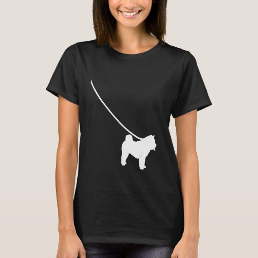 Chow Chow on a Leash Dog Mom Dad Pet Cute Puppy Tシャツ (正面)