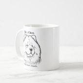 Chow Chow Portrait Black Line Illustration コーヒーマグカップ (正面左)