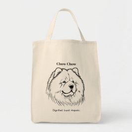 Chow Chow Portrait Black Line Illustration トートバッグ
