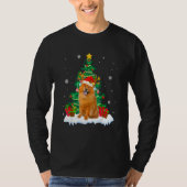 Chow Chow Santa Christmas Tree Light Pajama Dog Xm Tシャツ (正面)