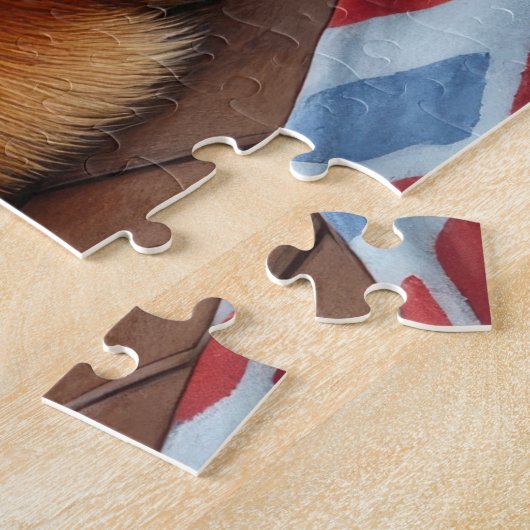 Chow Chow Sitting Fireplace with Christmas Lights ジグソーパズル (側面)