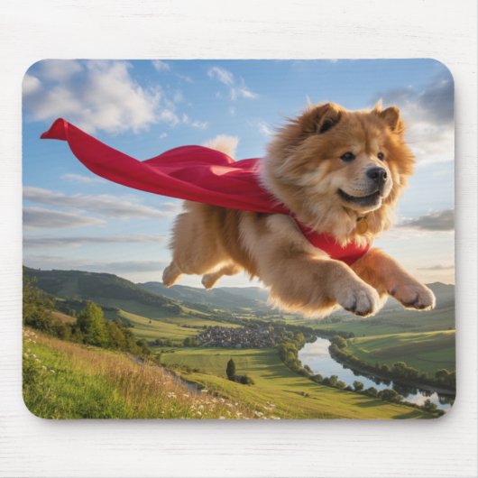 Chow Chow Superhero Mousepad マウスパッド (正面)