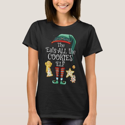 Chrおもしろい食べファミリに一致するすべてのCookie小妖精や小人 Tシャツ (正面)