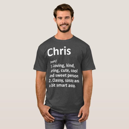 CHRIS定義名パーソナライズされたギフおもしろいト Tシャツ (正面フル)
