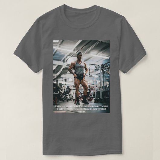 Chris Bumstead Gym Motivation Poster Wall Art Tシャツ (デザイン正面)