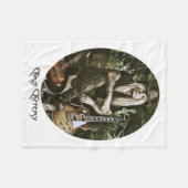 Chris Caffery Sitting with Gitars (楕円) フリースブランケット (正面(横))