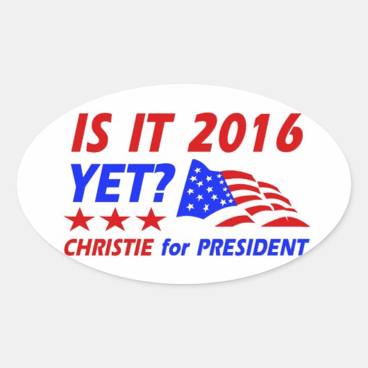 Chris Christie for Presidentデザイン 楕円形シール (正面)