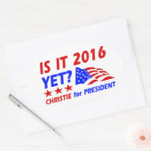 Chris Christie for Presidentデザイン 楕円形シール (封筒)