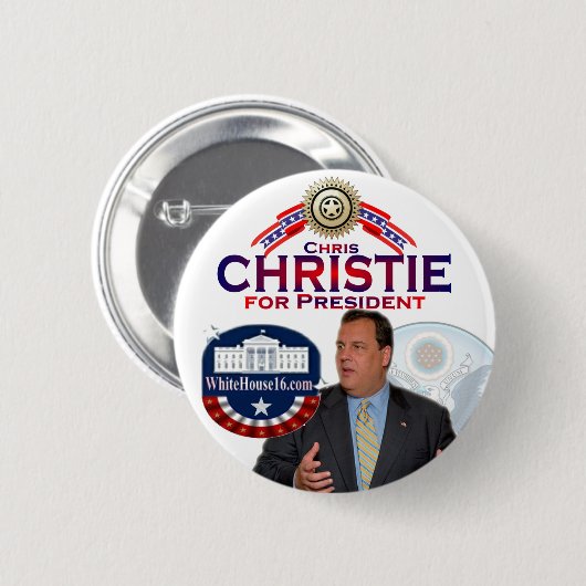 Chris Christie for President Button 缶バッジ (正面&裏面)