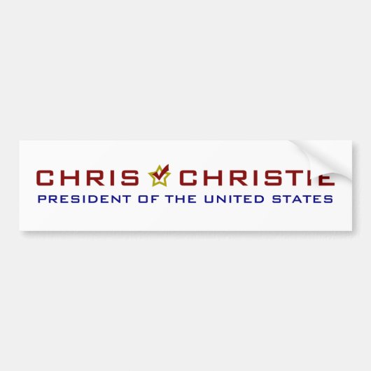 Chris Christie President USA V2 バンパーステッカー (正面)