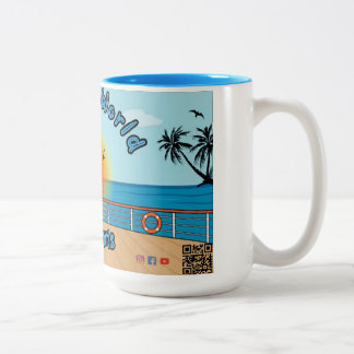 Chris Coffee Mug Blue 2で世界を15oz海2 ツートーンマグカップ