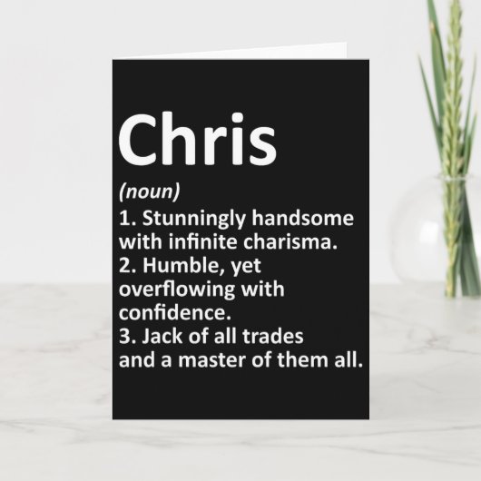 Chris Definition Personalized Name Funny Birthday カード (正面)
