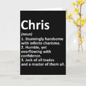 Chris Definition Personalized Name Funny Birthday カード (黄色い花)