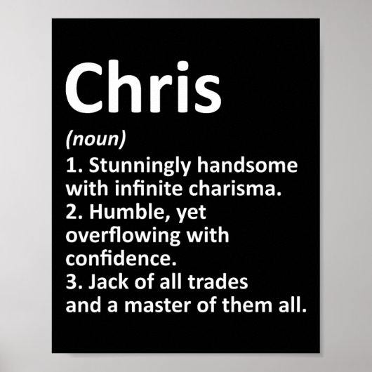 Chris Definition Personalized Name Funny Birthday  ポスター (正面)