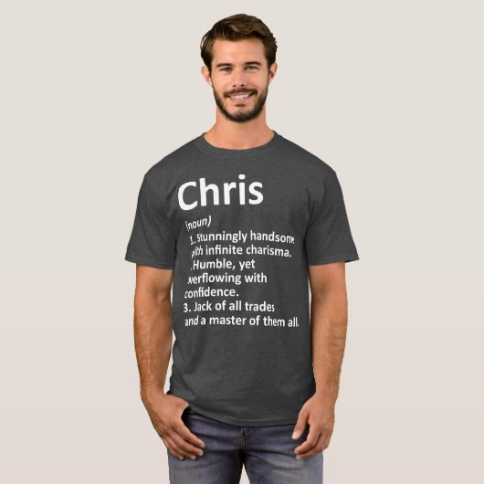 CHRIS Definition Personalized Name Funny Gift Tシャツ (正面フル)