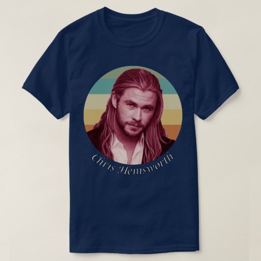 Chris Hemsworth Hollywood俳優 Tシャツ (デザイン正面)