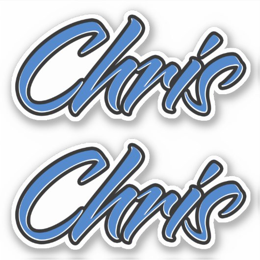Chris Name blue Aufkleber Sticker Stickerset シール (正面)