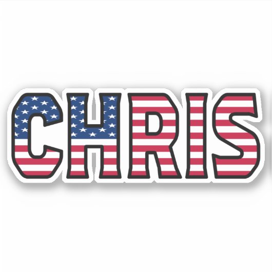 Chris Name Vorname USA Sticker Stickerset シール (正面)