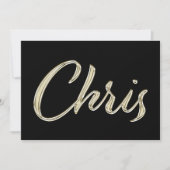 Chris Name white gold Handwriting Karte カード (正面)