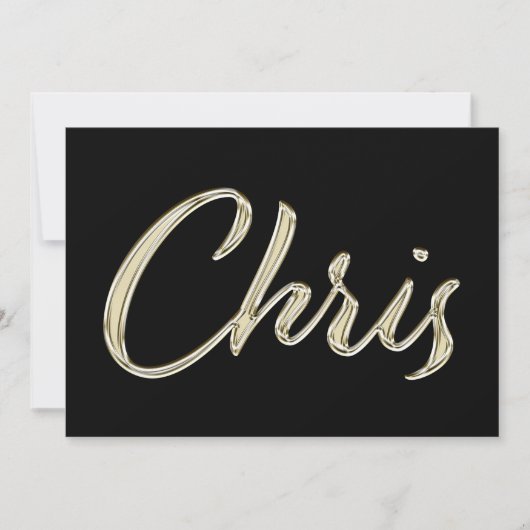 Chris Name white gold Handwriting Karte カード (正面)