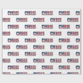 Chris Vorname Name USA US Geschenkpapier Papier ラッピングペーパー (フラット)