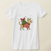 chrismas chihuahua dog tshirt tシャツ (レイダウン)