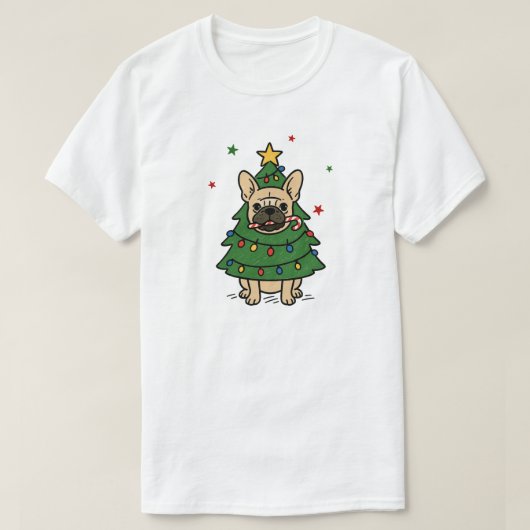 Chrismas french bulldog tshirt tシャツ (デザイン正面)