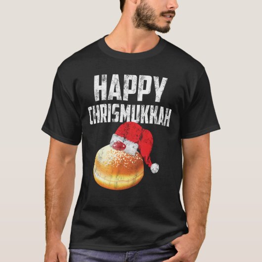 Chrismukkahハヌカーのハヌカー(ユダヤ教の祭り)のクリスマスのワイシャツ Tシャツ (正面)