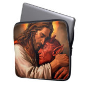 Christ Comforting Lucifer Laptop Case ラップトップスリーブ (正面左)