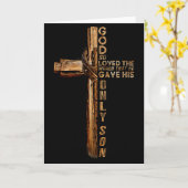 Christ Cross Christian John 3 16 God So Loved The  カード (黄色い花)