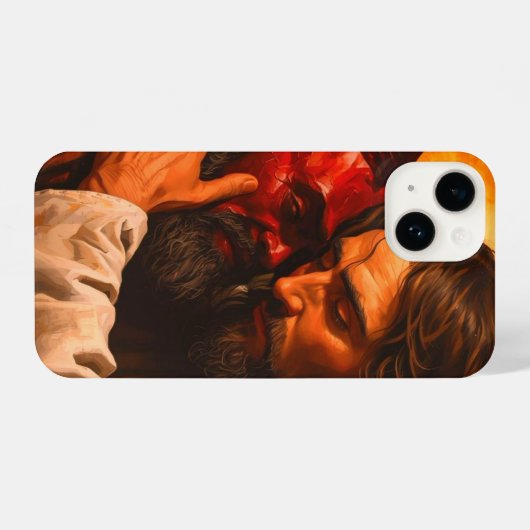Christ Embracing Lucifer iPhoneケース (裏面横)