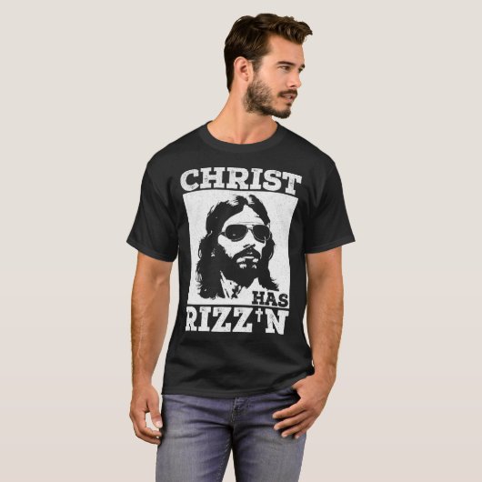 Christ has Rizz n Risen Cool Jesus Charisma Game H Tシャツ (正面フル)