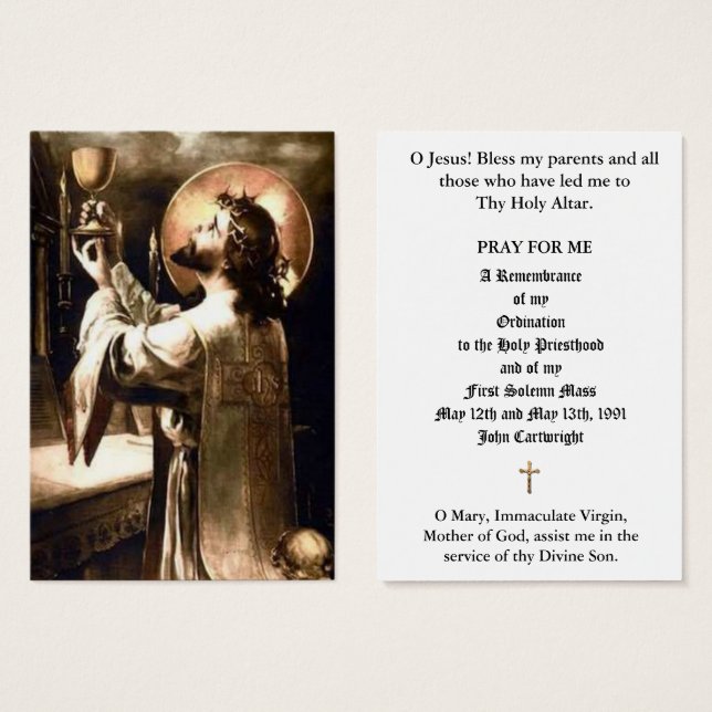 CHRIST HIGH PRIEST ALTAR ORDINATION  HOLY CARDS (正面&裏面)