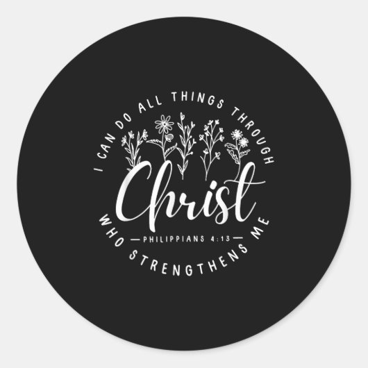 Christ I Can Do All Things Through Who Strengthens ラウンドシール (正面)